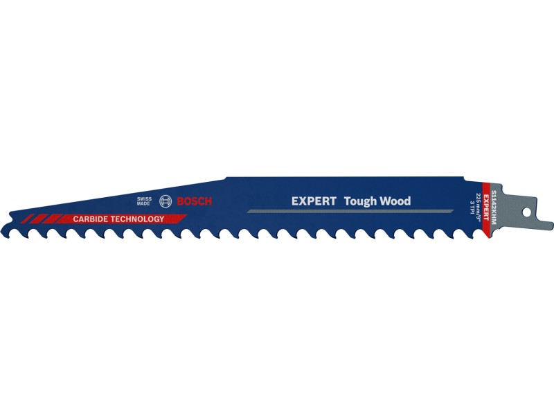 List Bosch za sabljasto žago EXPERT ‘Tough Wood’ S 1142 KHM, 225mm, 3TPI, za les, Pakiranje: 10kos, 2608900405